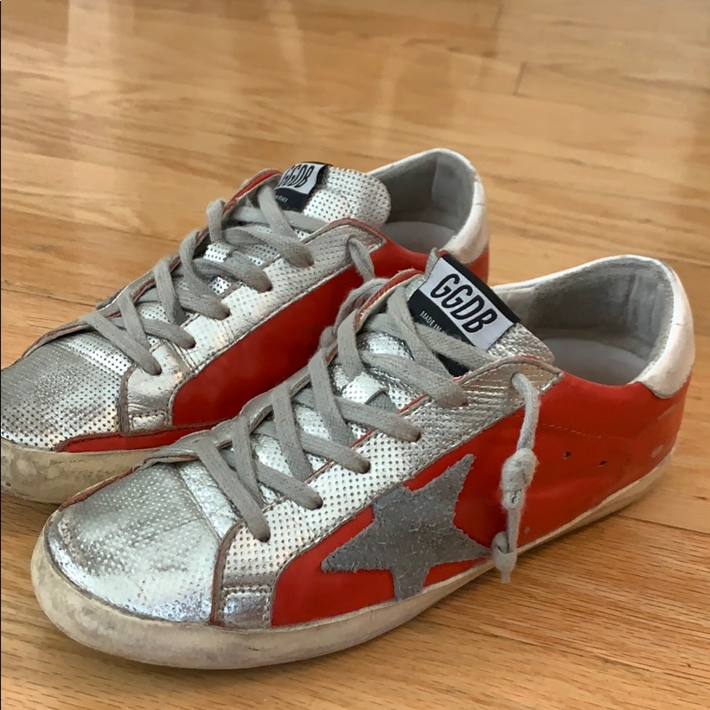 Golden Goose Red/Silver Superstars